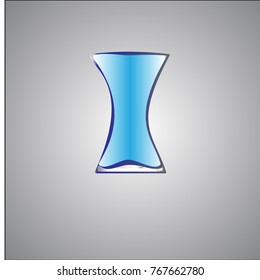 Blue glass with water