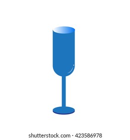 Blue glass of wine