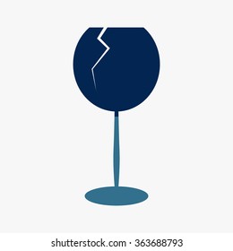 Blue Glass Of Wine Icon 