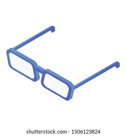 Blue glasses icon. Isometric of blue glasses vector icon for web design isolated on white background