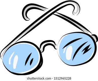Gafas azules, ilustración, vector sobre fondo blanco.