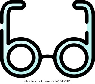 Gafas azules, ilustración, vector sobre un fondo blanco.