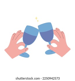 Сlink blue glasses modern style vector illustration