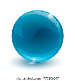 Blue Glassy Ball On White Background Stock Vector (Royalty Free ...