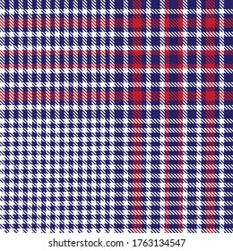 Blue Glen Plaid textured seamless pattern suitable for fashion textiles and graphics