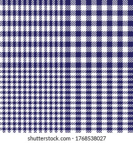 Blue Glen Plaid textured seamless pattern suitable for fashion textiles and graphics