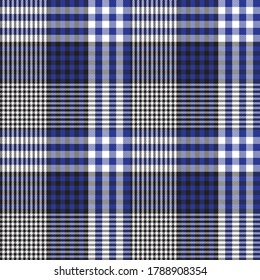 Blue Glen Plaid textured seamless pattern suitable for fashion textiles and graphics