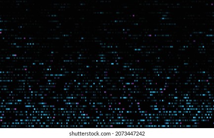 blauer Glitzer Hintergrund. Abstrakter Rauscheffekt. Fehler Signal. Problem mit dem Dump-Speicher des Computers. Pixeldatenflussmatrix, Vektorgrafik.