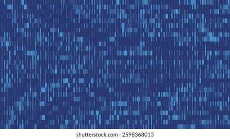 Blue Glitch TV Stripes Screen. Random Width Lines Glitch Overlay Texture. Retro Vintage TV Signal Error Aesthetics. Vaporwave Retrowave Abstract Lines Background. Vector Illustration.