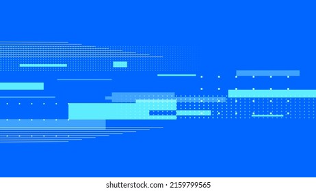 Blue Glitched Pixel Particles with Modern Graphics effect