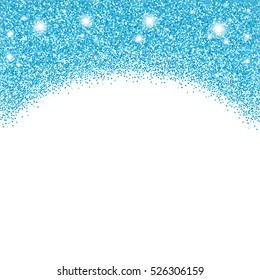 Blue Glitter background. Blue sparkles on white background.