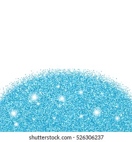 Blue Glitter background. Blue sparkles on white background.