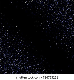 Blue glitter of confetti on a black background. Luxury New Year Background. Blue grainy abstract texture sparkles and shimmers. Element of design. Vector illustration, EPS 10.