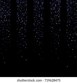 Blue glitter of confetti on a black background. Luxury New Year Background. Blue grainy abstract texture sparkles and shimmers. Element of design. Vector illustration, EPS 10.