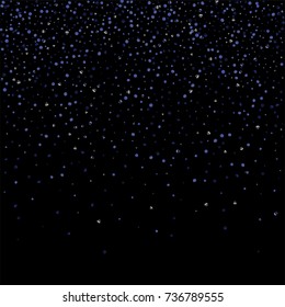 Blue glitter of confetti on a black background. Luxury New Year Background. Blue grainy abstract texture sparkles and shimmers. Element of design. Vector illustration, EPS 10.