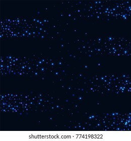 Blue glitter of confetti on a dark background. Luxury festive background. Shining sparkling abstract texture. Element of design. Vector illustration, EPS 10.
