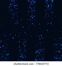 Blue glitter of confetti on a dark background. Luxury festive background. Shining sparkling abstract texture. Element of design. Vector illustration, EPS 10.