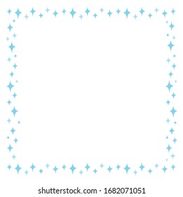 Blue glitter decorative frame on white background