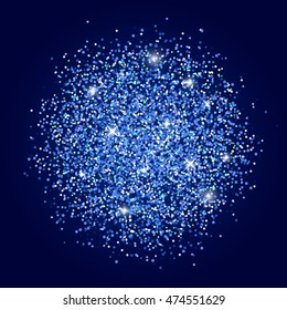 Blue glitter on dark background