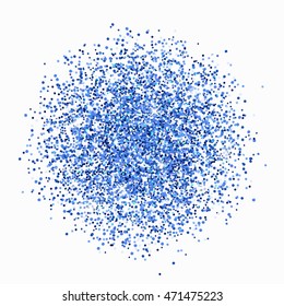 Blue glitter on white background. Vector illustration