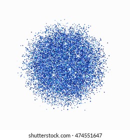 Blue Glitter On White Background