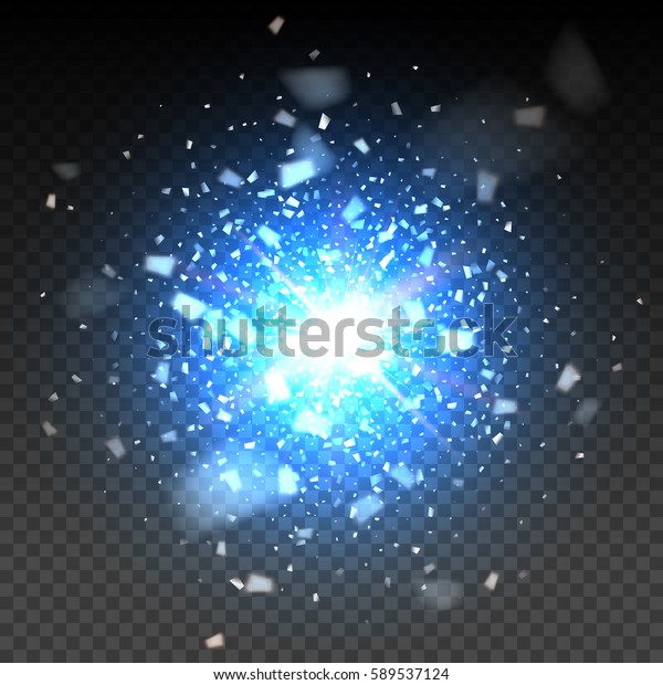青い輝くパーティクルの背景エフェクト 黒い背景に爆発のライトエフェクト リアルなベクター画像のベクターイラスト3d Eps10 のベクター画像素材 ロイヤリティフリー