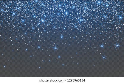 Blue Glitter Sparkle On Transparent Background Stock Vector (Royalty ...