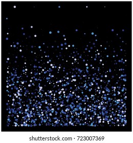 Blue Glitter, Sparkling New Year, Christmas Celebration Background. Cool Decoration, Shiny Stars Garland. Luxury Premium VIP Sparkle. Blue Glitter, Vector Stars Confetti. Party Night Poster Background