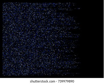 Blue Glitter, Sparkling New Year, Christmas Celebration Background. Cool Decoration, Shiny Stars Garland. Luxury Premium VIP Sparkle. Blue Glitter, Vector Stars Confetti. Party Night Poster Background