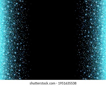 Blue glitter sparks. Shiny confetti with glowing lights. Vector illustration.
