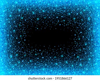 Blue glitter sparks. Shiny confetti with glowing lights. Vector illustration.
