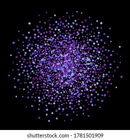 Blue glitter splash on black background. Vector illustration.