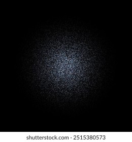 Salpicadura de brillo azul sobre fondo negro. Ilustración vectorial.