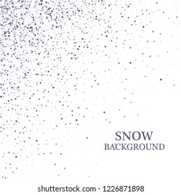 Blue glitter spray texture background. Vector glittering particles of crystal snowflakes on white. Cosmic light shine dispersion