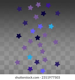 Blue Glitter Vector Black Transparent Background. Shiny Starfall Paper Card. Splash Christmas Wallpaper. Constellation Falling Postcard.