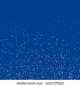 Blue Glitter Xmas Vector Illustration. Shimmer Universe Banner. Shiny Sparkle Background. Silver Graphic Holiday Template.