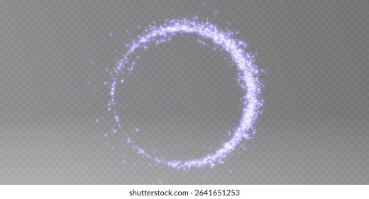 Blue glittering dots, particles, stars magic sparks. Glow flare light effect. Blue luminous points. Vector particles on black background.