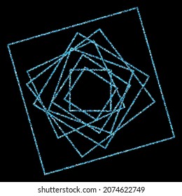 Blue glittering frames. Frame. Design element