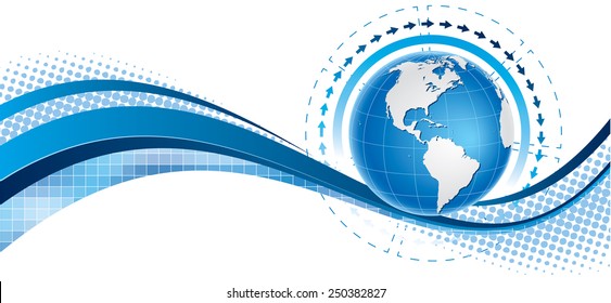 Blue globe banner