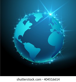 Blue globe earth.