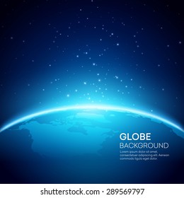 Blue globe earth background. Vector illustration EPS 10