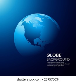 Blue globe earth background. Vector illustration EPS 10