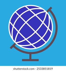 blue globe for education vector illustration