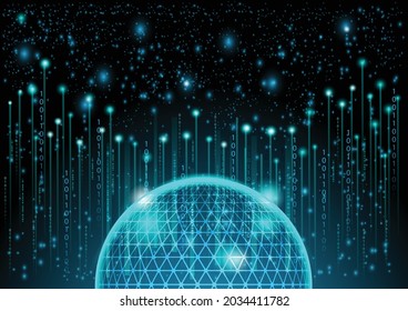 Blauer Globus futuristisch. Abstrakte Technologie, Hintergrund.  