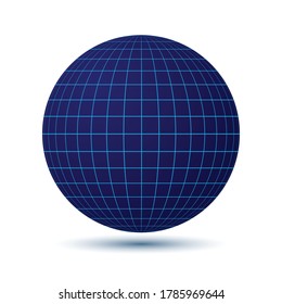 blauer Globus mit Gitter als Symbol oder Logo