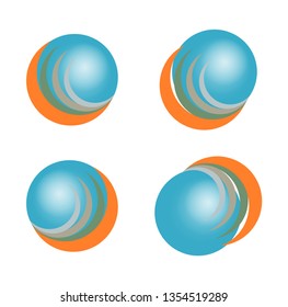 
The blue globe has a multicolored roundabout, vector image