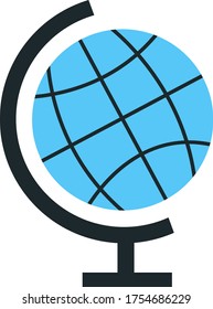 Globo azul, ilustración, vector sobre fondo blanco
