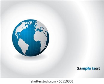 Blue globe on white background