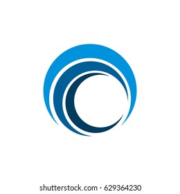 Blue Globe Swoosh Logo Template Illustration Design. Vector EPS 10.