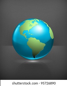 Blue globe, vector